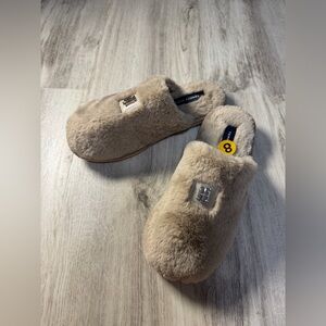 Tommy Hilfiger Tan Faux Fur Slippers